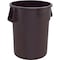 Global Industrial Plastic Trash Can, Brown, 55 Gallon 240464BN - alternate 1